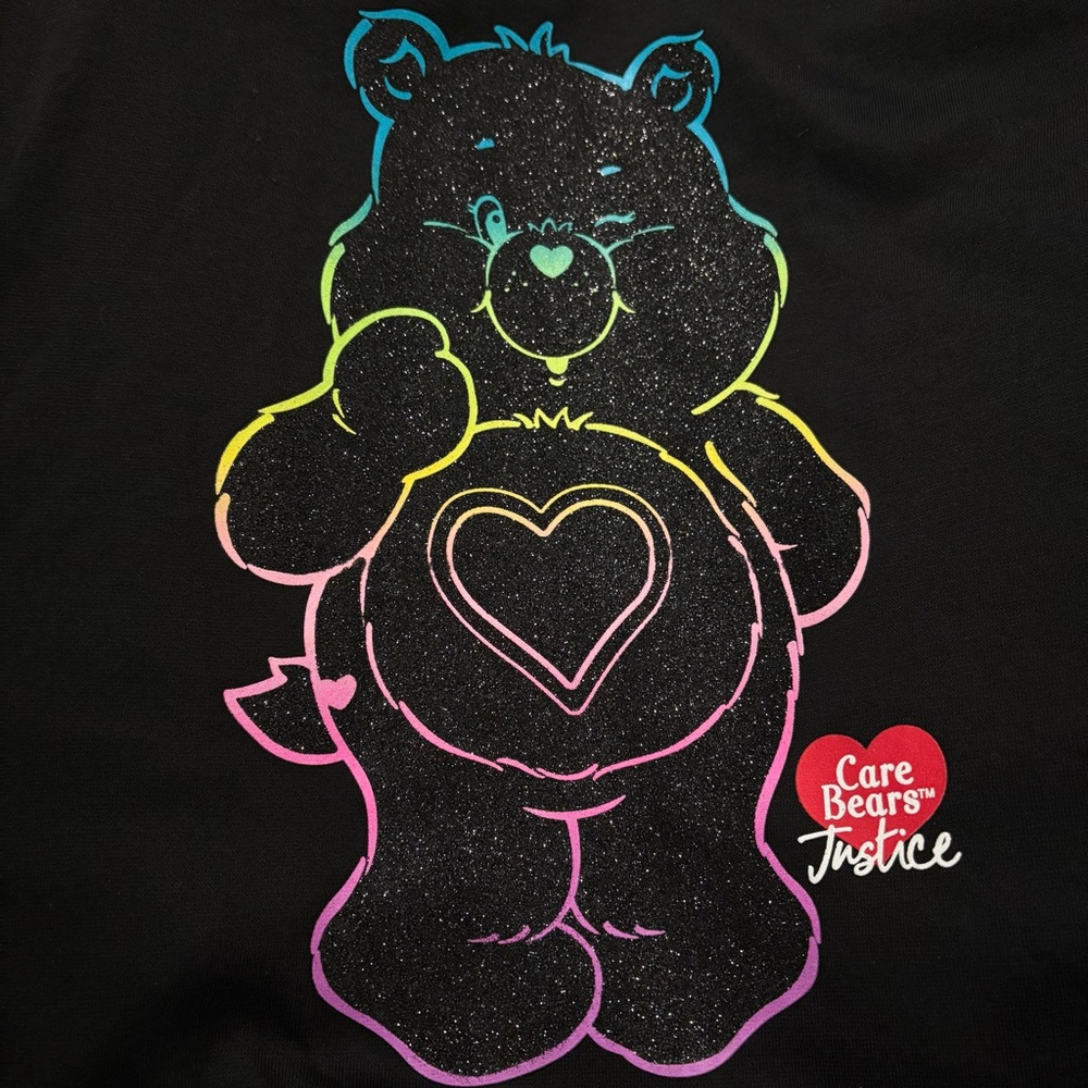 NWT Justice x Care Bears Heart Foil Hoodie and Pants Set Girls Size XL (16/18)